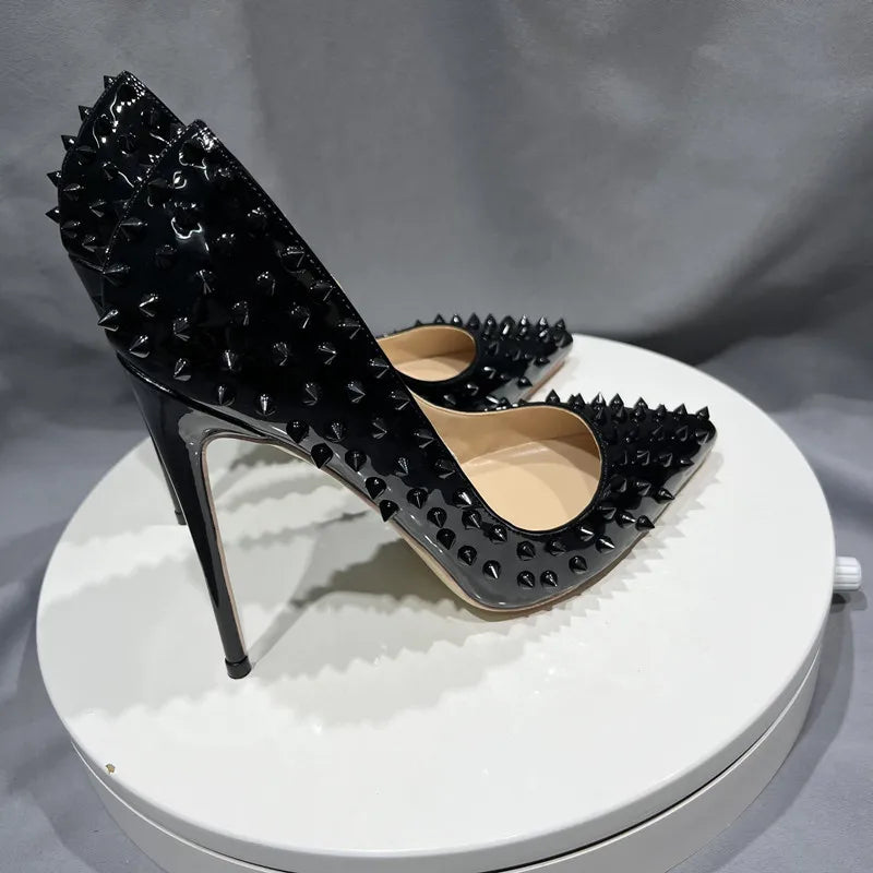 Black Patent Pointed Toe Extremely High Heels