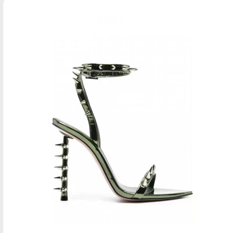 Thin High Heel Riveted Sandals