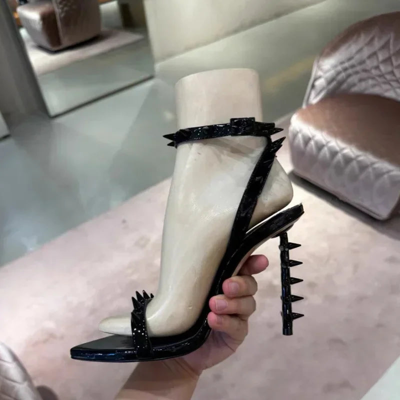 Thin High Heel Riveted Sandals