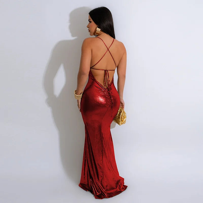 Backless Sexy Halter Slim Long Dress