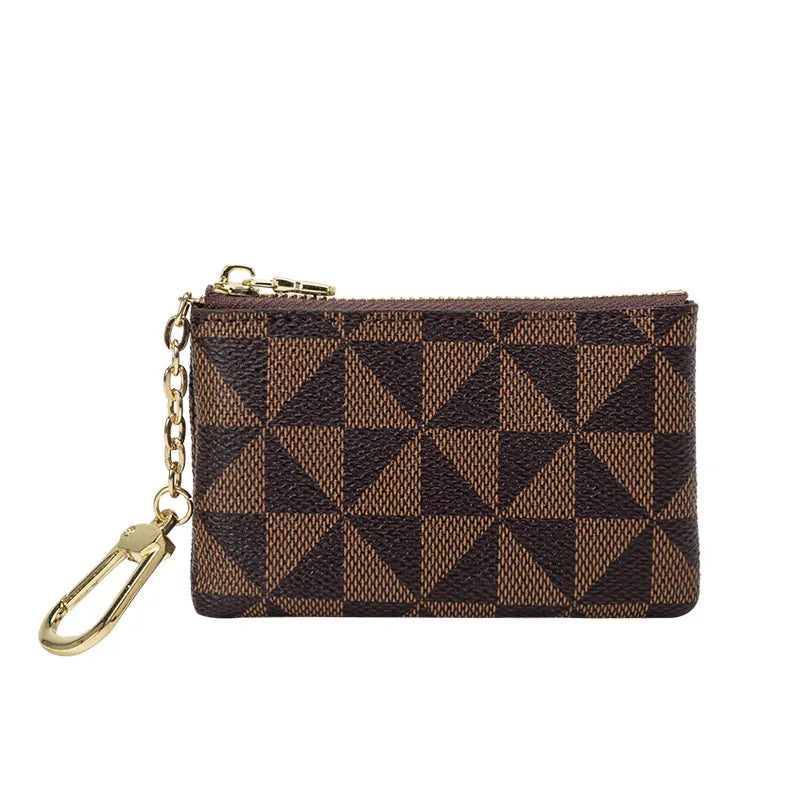 Mini Plaid Leather Coin Purse