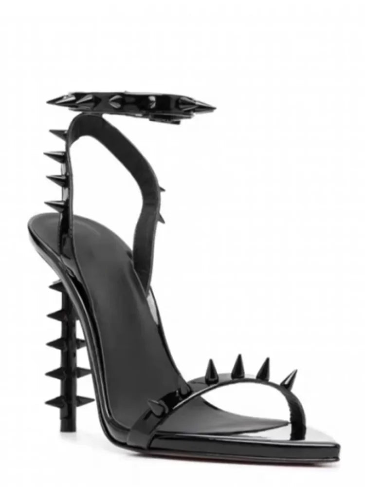 Thin High Heel Riveted Sandals