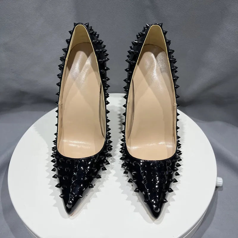 Black Patent Pointed Toe Extremely High Heels