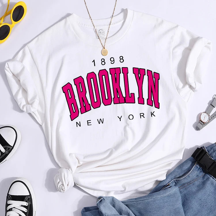 1898 Brooklyn New York Print Short Sleeve T-Shirts