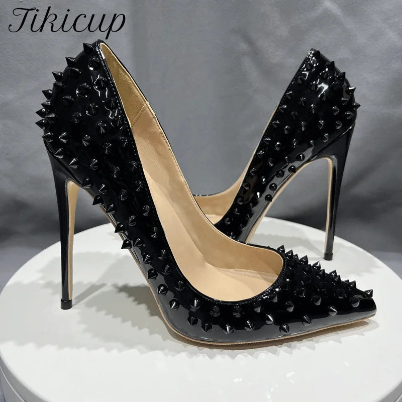 Black Patent Pointed Toe Extremely High Heels