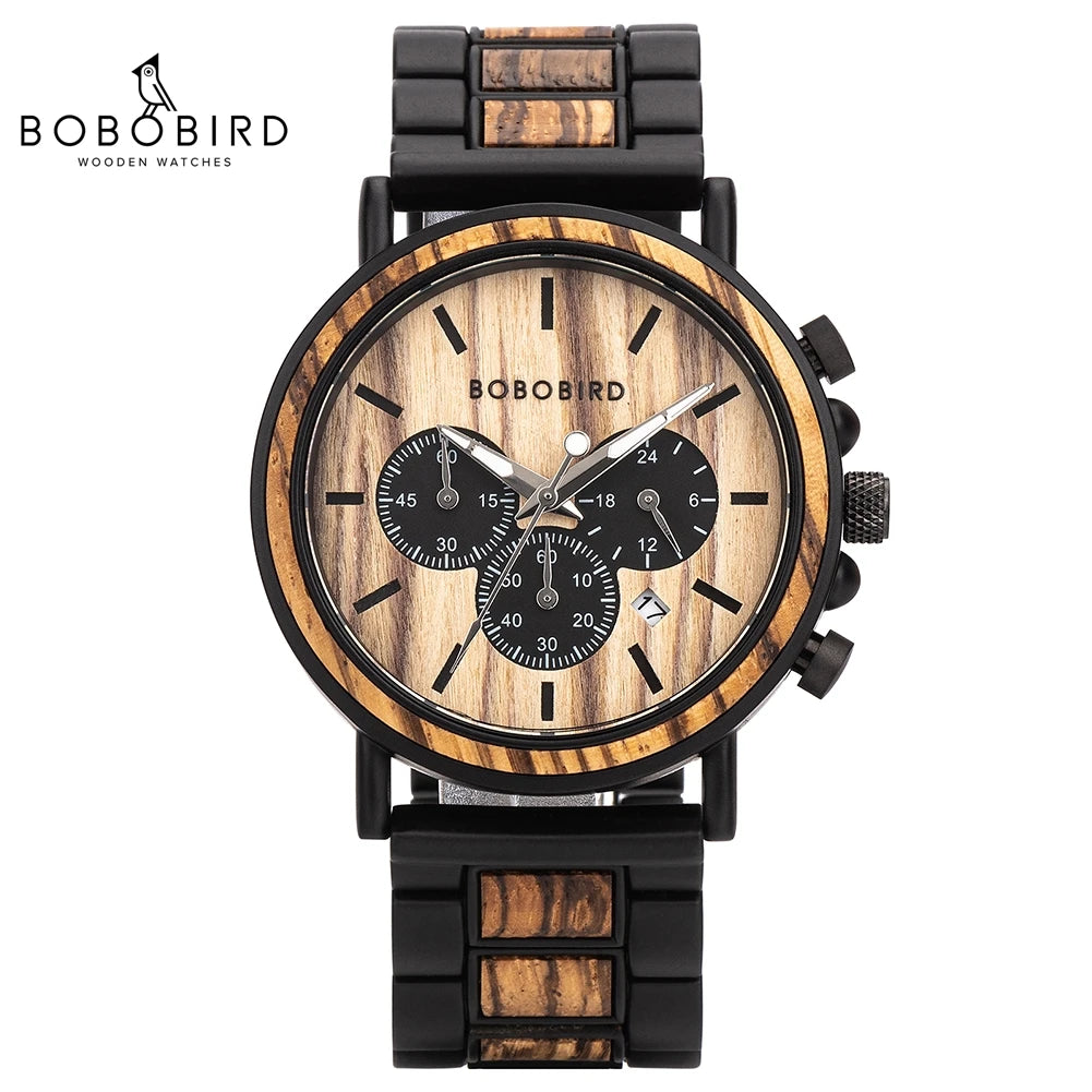 Stylish Wood Timepieces Chronograph Military Quartz Watches