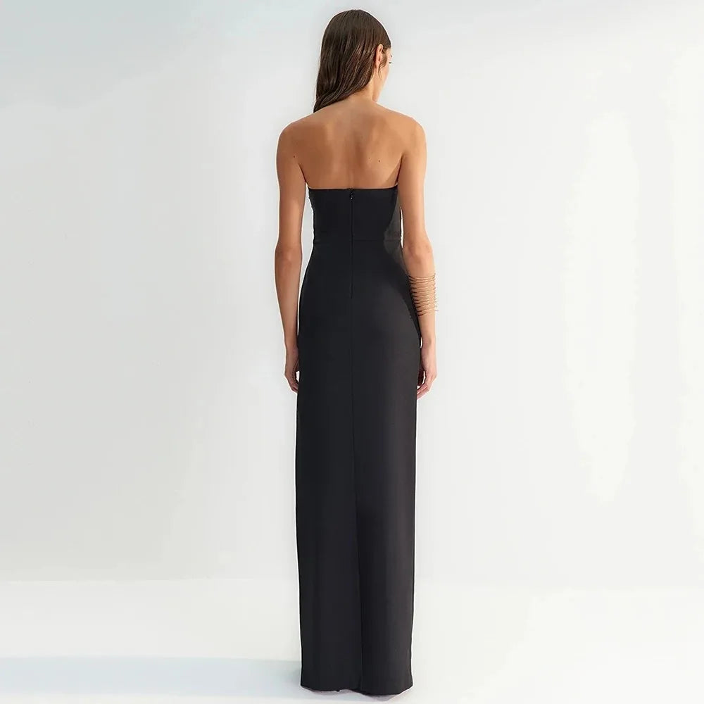 Sexy Strapless Off the Shoulder Bodycon Long Bandage Dress