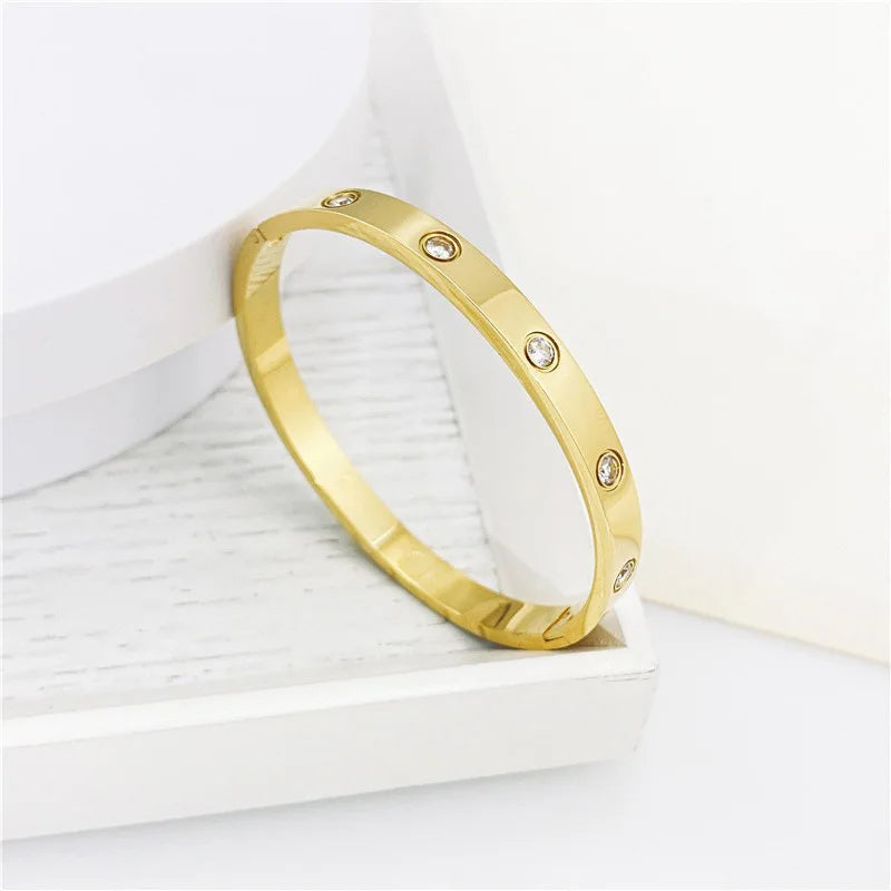 Classics Stainless Steel Gold Cuff Bangles