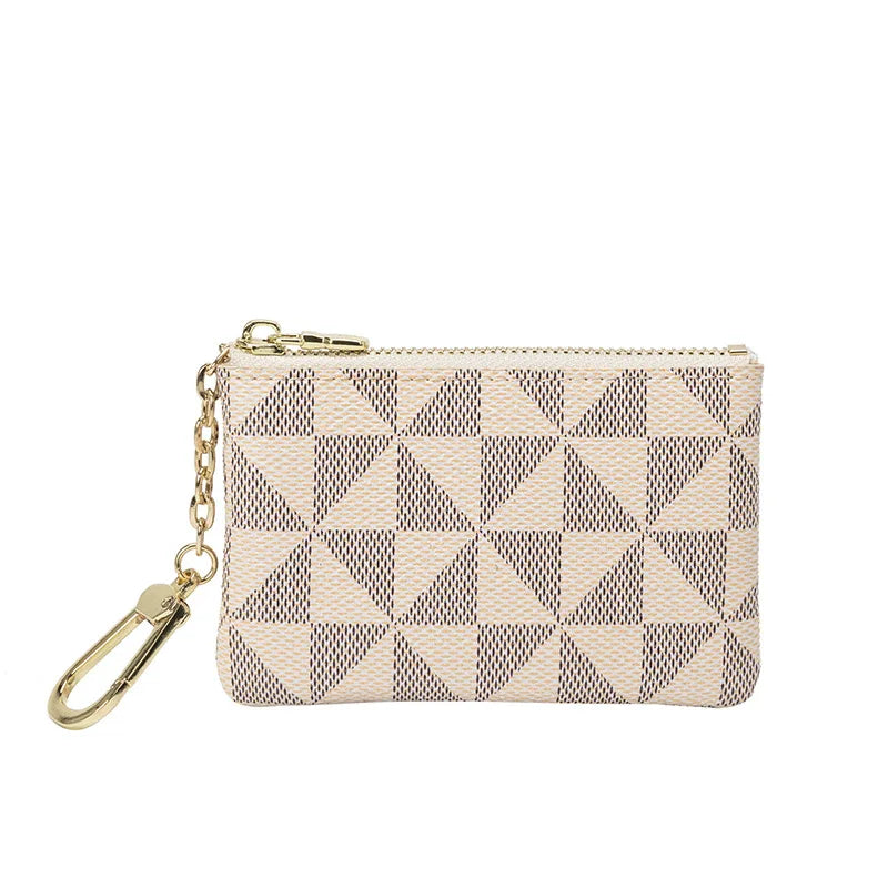 Mini Plaid Leather Coin Purse