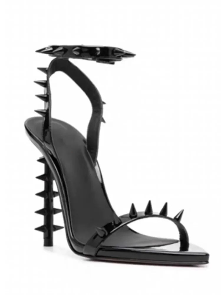 Thin High Heel Riveted Sandals