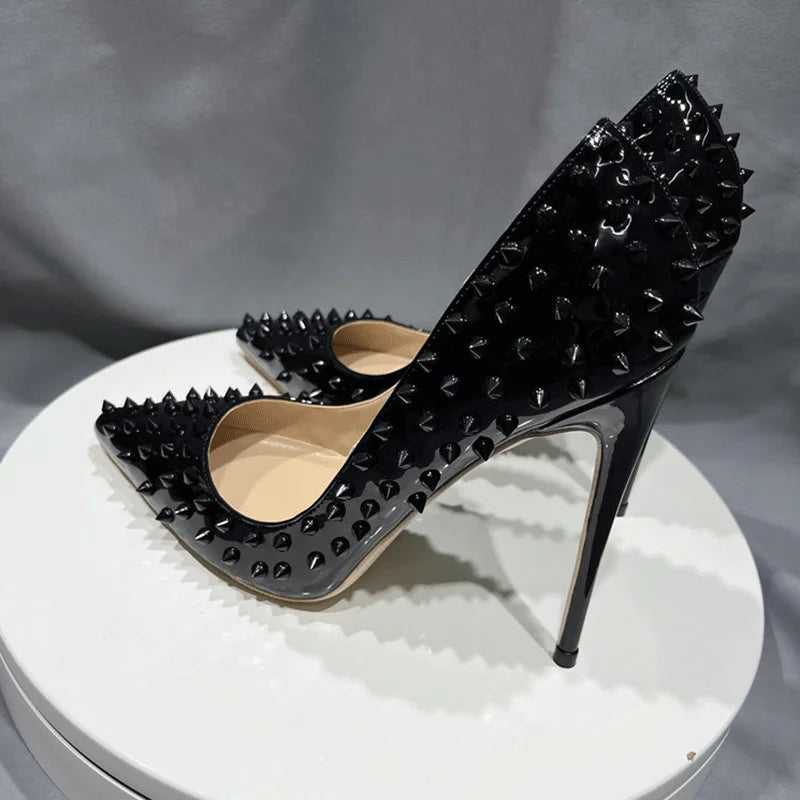 Black Patent Pointed Toe Extremely High Heels