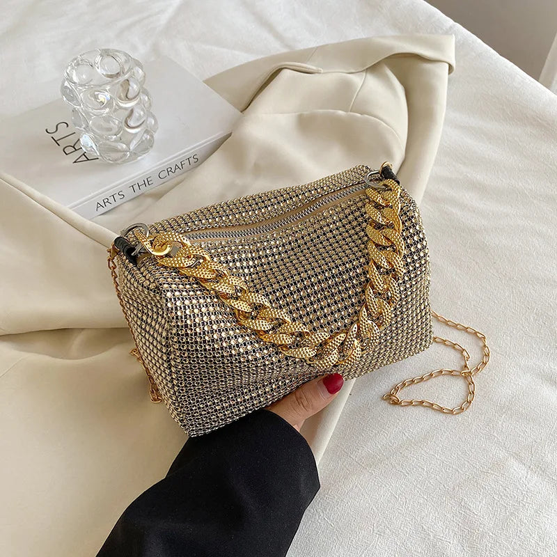 Allover Rhinestone Bucket Bag