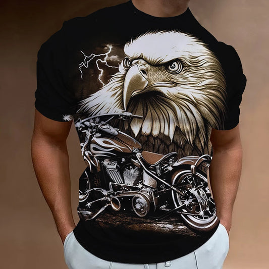 Motorcycle 3D Print Tshirt Short Sleeve