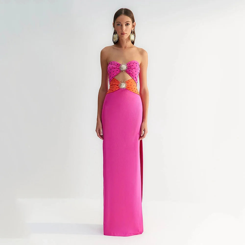 Sexy Strapless Off the Shoulder Bodycon Long Bandage Dress