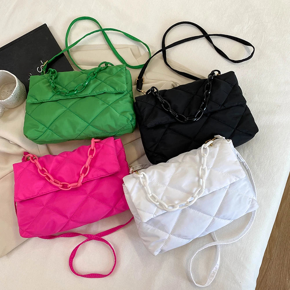 Large Capacity Crossbody Square Bags with Chain