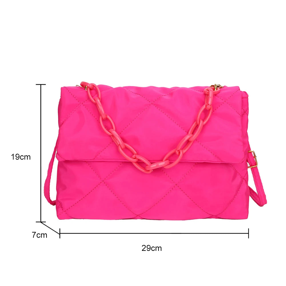 Large Capacity Crossbody Square Bags with Chain