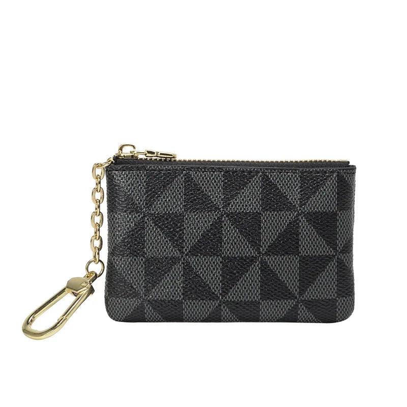 Mini Plaid Leather Coin Purse